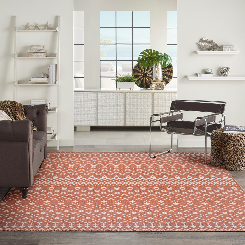 nourison positano pos02 terracotta rug