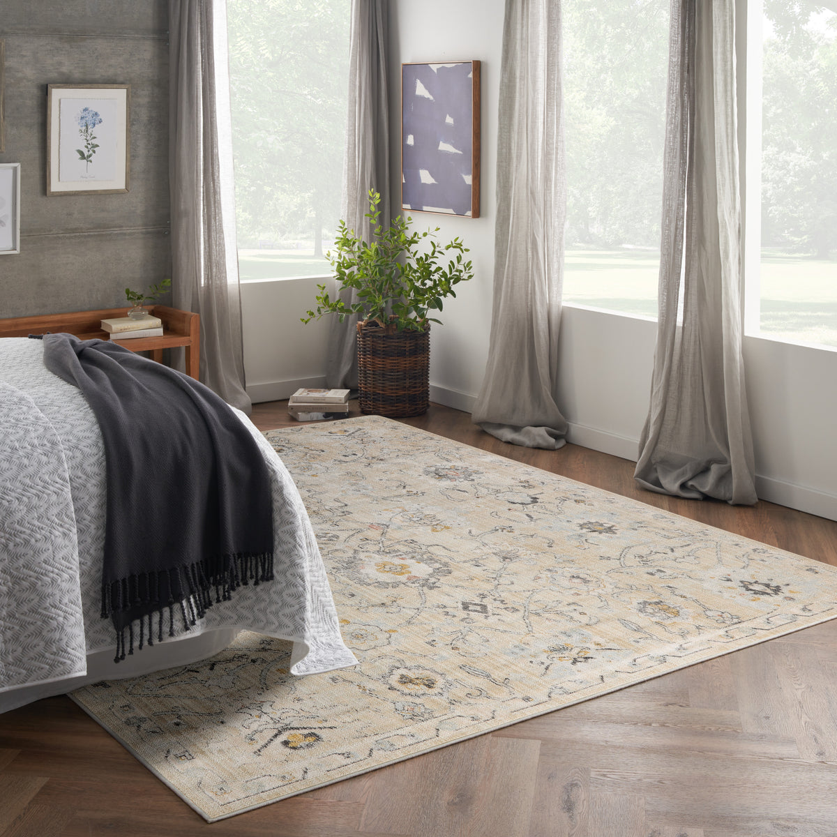 nourison oushak home ous01 cream rug