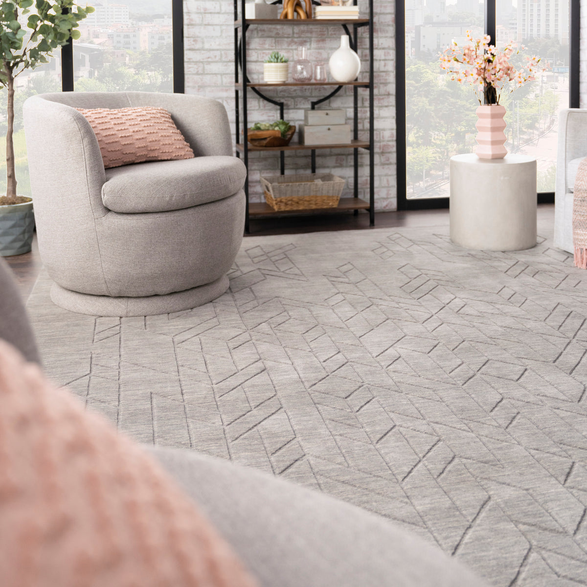 nourison alessia ale01 grey rug