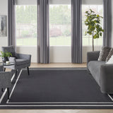 nourison nourison essentials nre02 black ivory rug