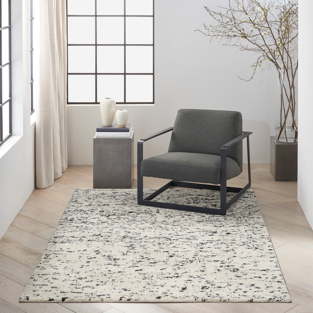 nourison ck042 billows bil01 ivory black rug