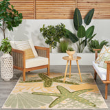 nourison aloha alh24 green yellow rug