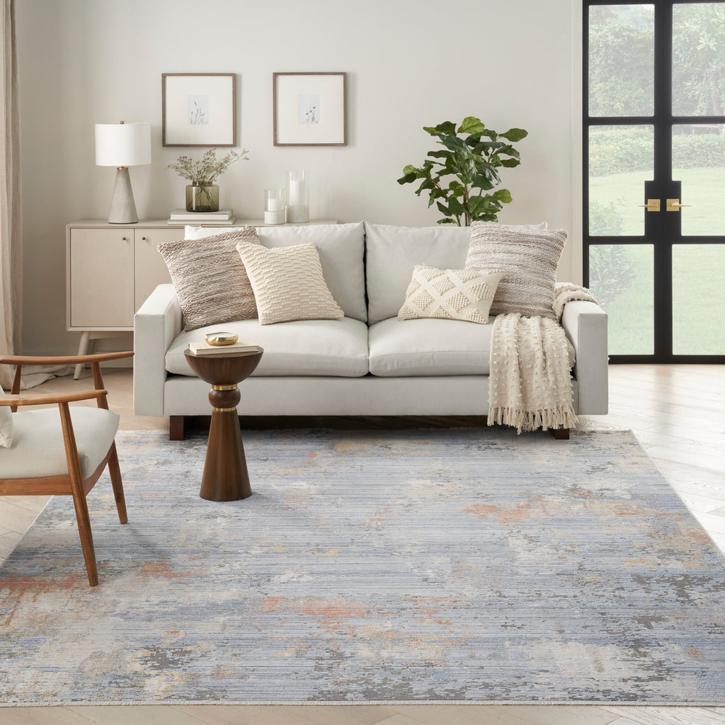 nourison abstract hues abh01 grey blue rug