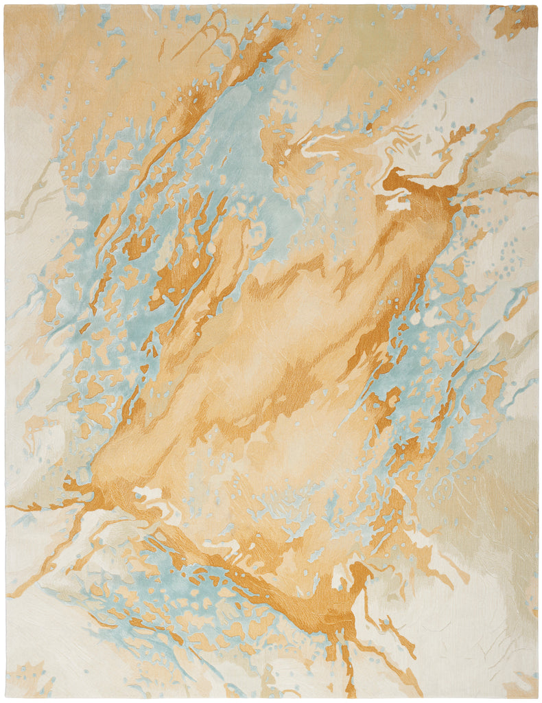 nourison prismatic prs36 sand blue rug