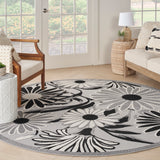 nourison aloha alh33 black white rug
