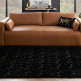 nourison cozy shimmer csh01 black gold rug