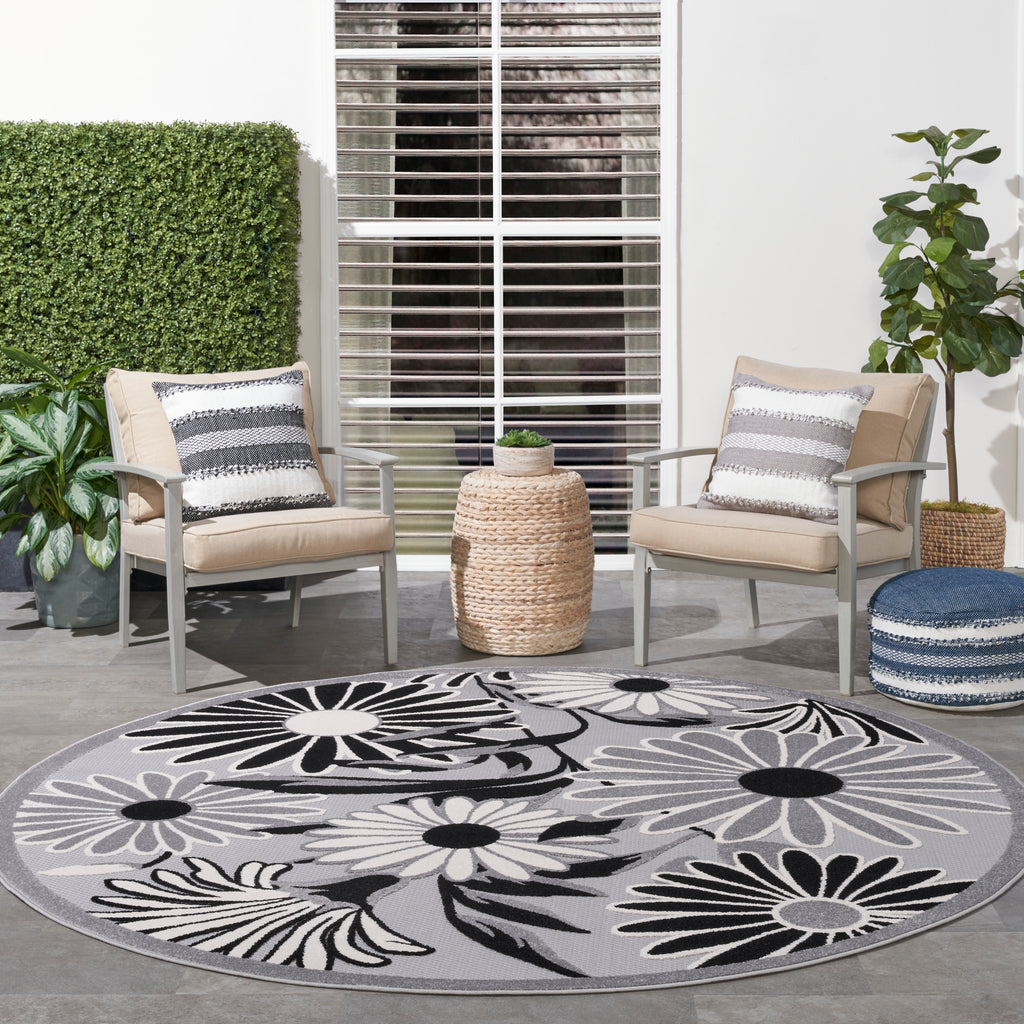 nourison aloha alh33 black white rug