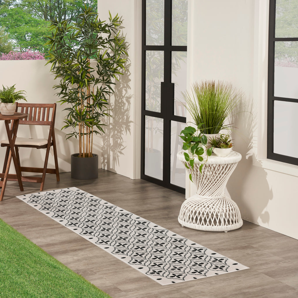 nourison nourison essentials nre04 ivory black rug