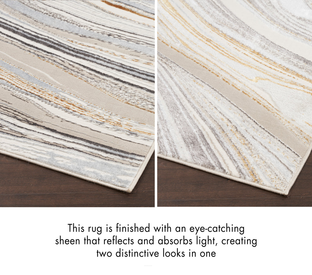 nourison glitz glz21 grey gold rug