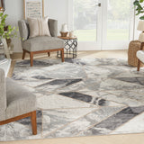 nourison elation etn11 ivory grey rug