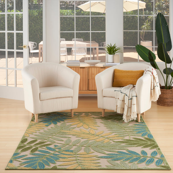 nourison aloha alh18 green multicolor rug