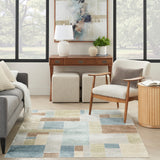 nourison astra machine washable asw09 blue green multi rug