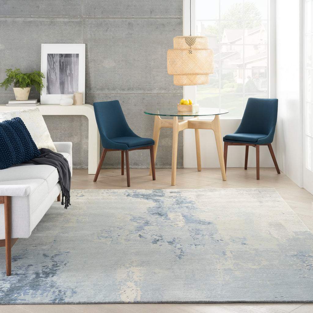 nourison silk shadows sha21 blue sky rug
