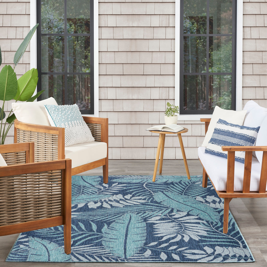 nourison garden oasis goa02 navy rug