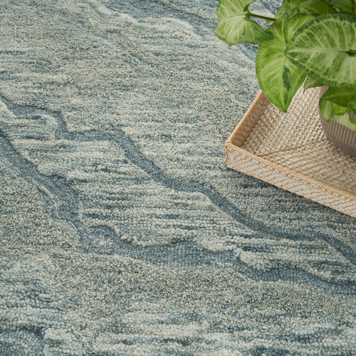 nourison graceful gru01 blue rug