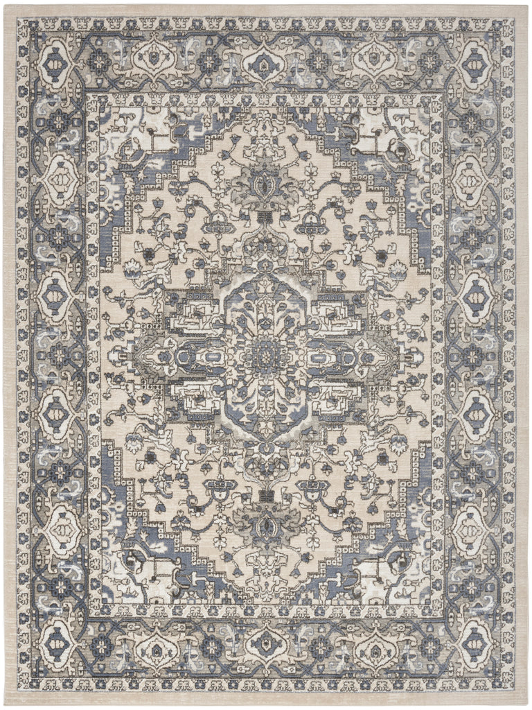 nourison quarry qua05 ivory blue rug