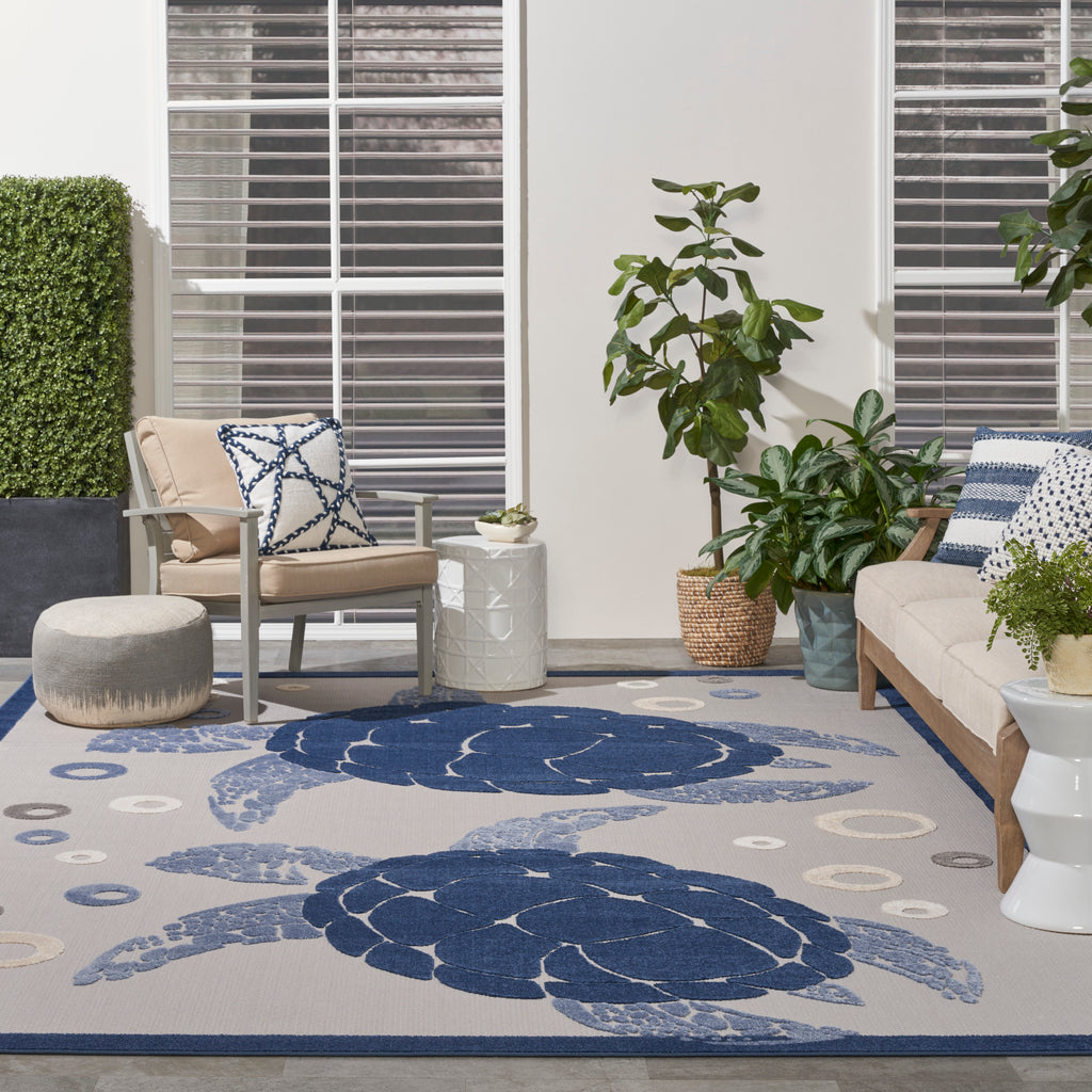 nourison aloha alh27 navy blue rug