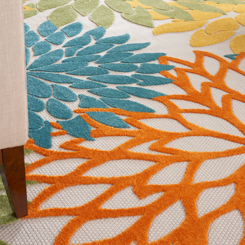 nourison aloha alh05 turquoise multicolor rug
