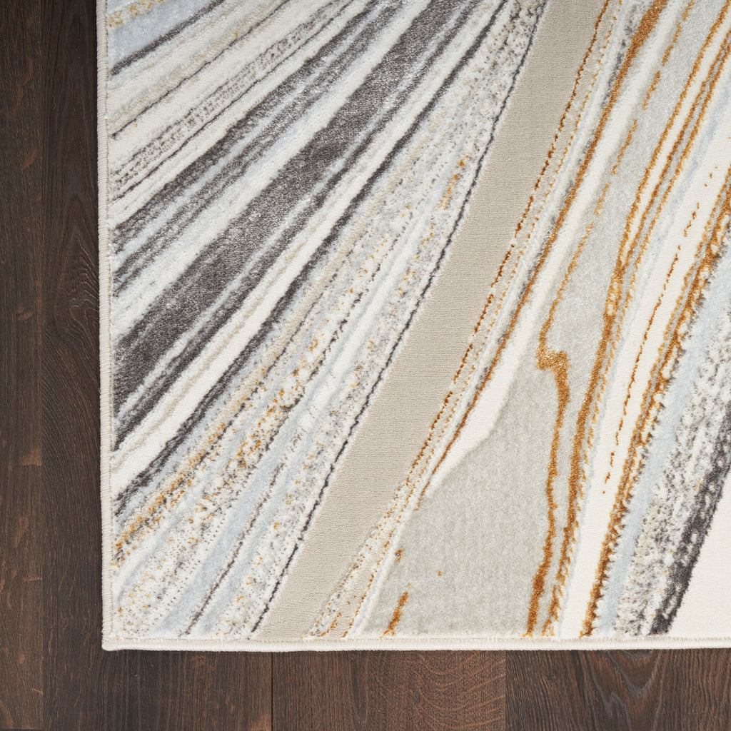 nourison glitz glz21 grey gold rug