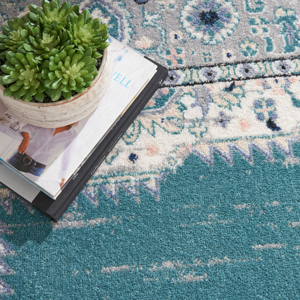 nourison passion psn03 turquoise grey rug