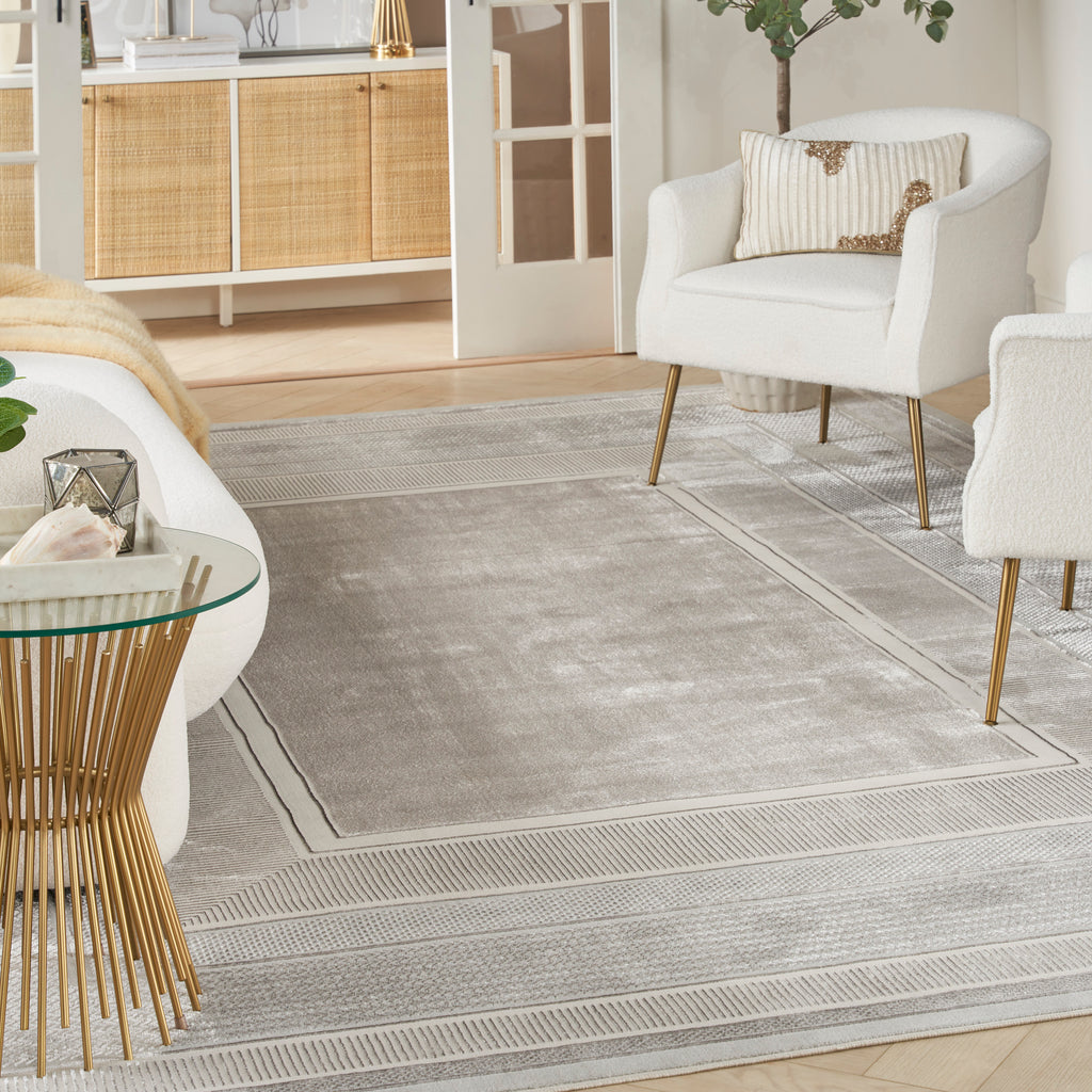 nourison glitz glz07 silver rug
