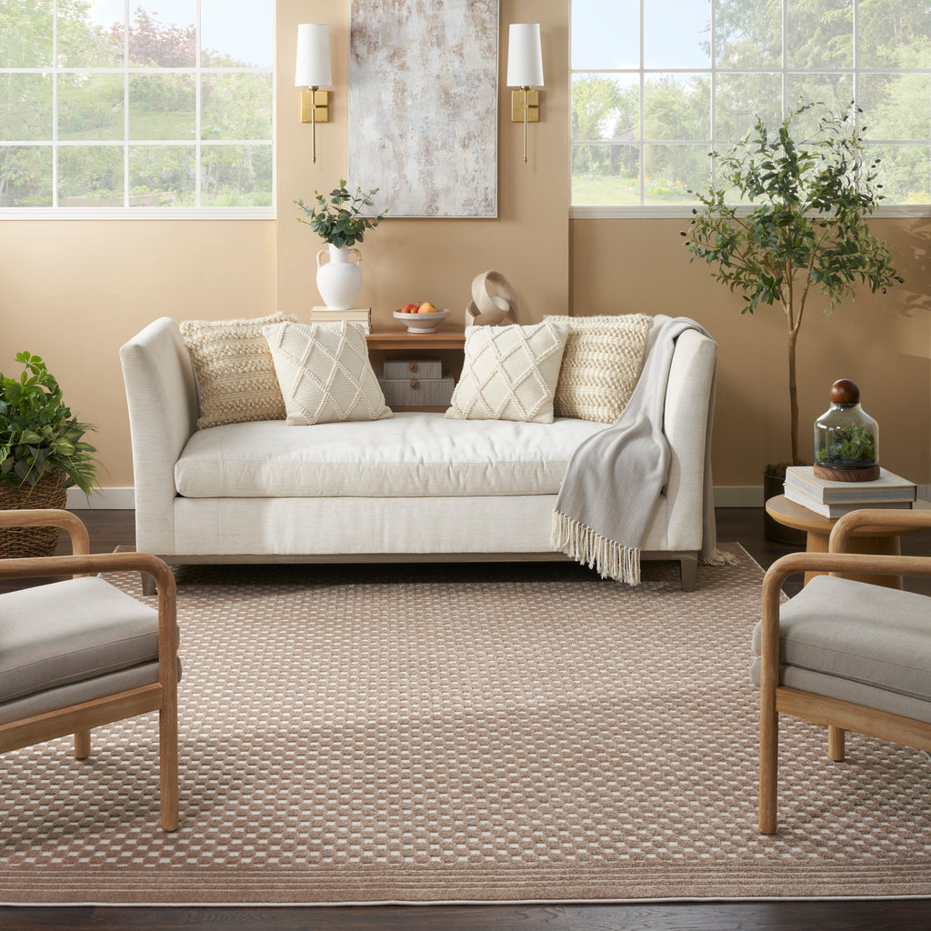 nourison care free caf02 brown rug