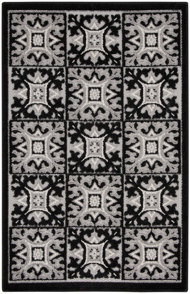 nourison aloha alh34 black white rug