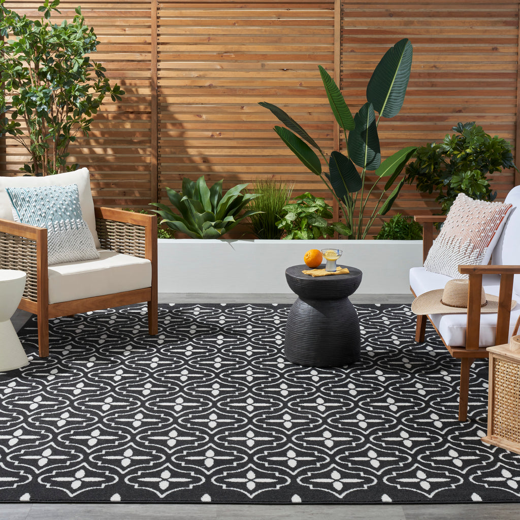 nourison nourison essentials nre04 black ivory rug