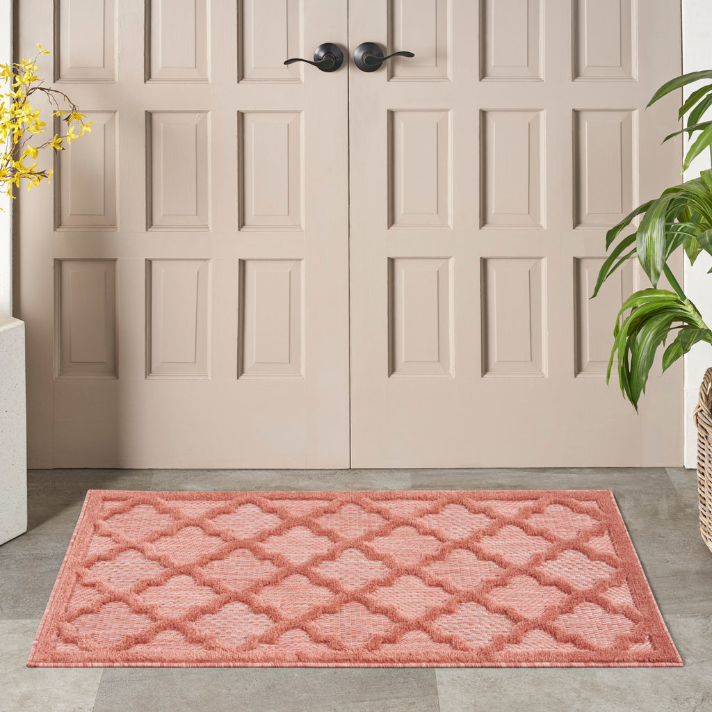nourison easy care nes01 coral orange rug