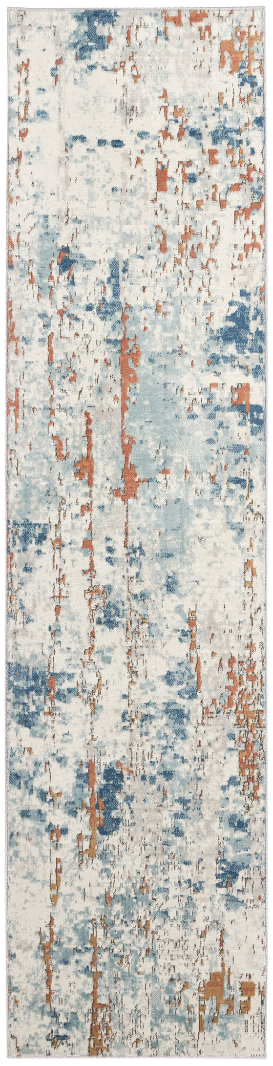 nourison quarry qua01 beige blue rust rug