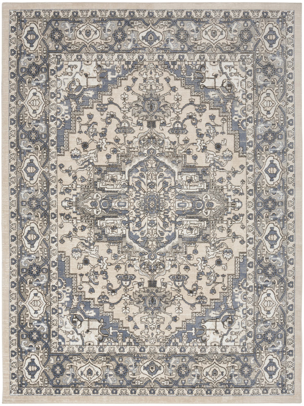 nourison quarry qua05 ivory blue rug
