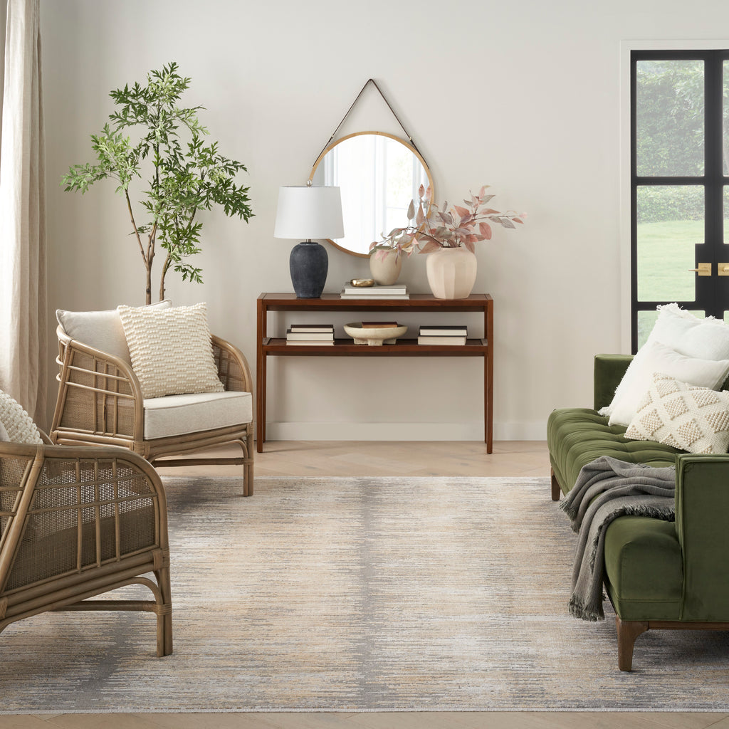 nourison abstract hues abh03 grey gold rug