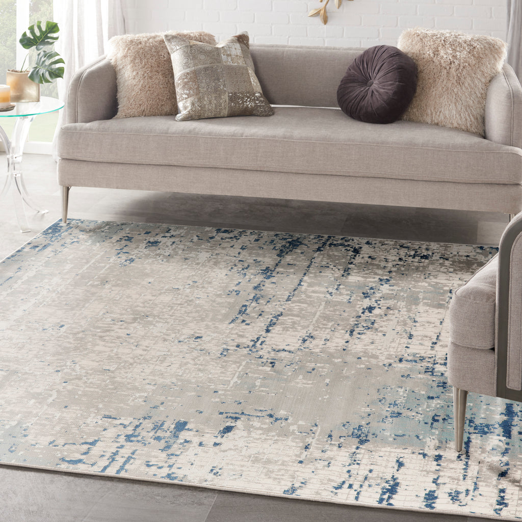 nourison quarry qua01 ivory grey blue rug