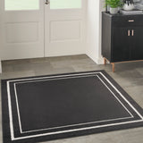 nourison nourison essentials nre02 black ivory rug