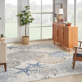 nourison seaside sds04 ivory grey blue rug
