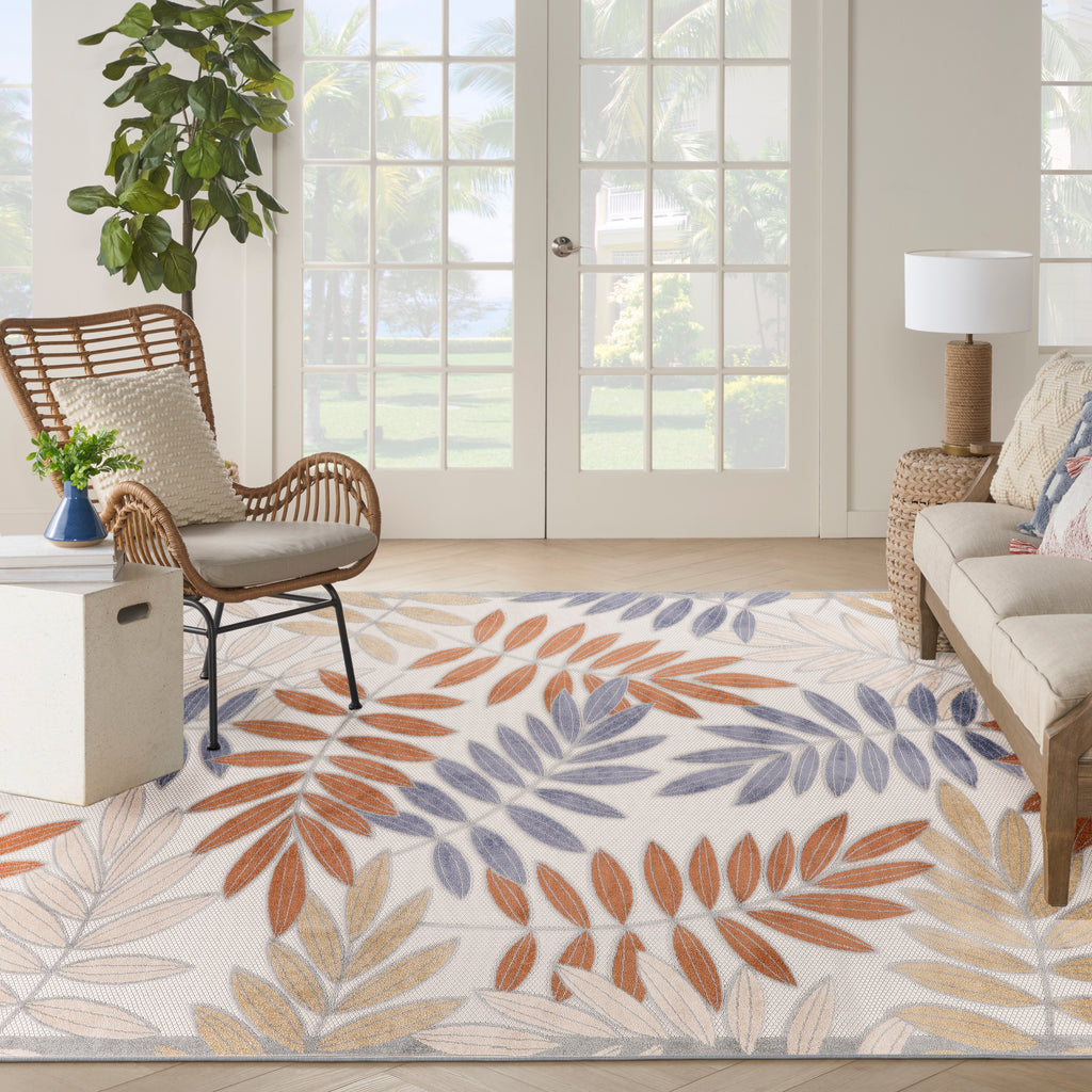 nourison aloha alh18 blue mocha rug