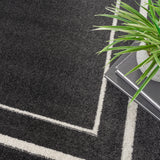 nourison nourison essentials nre02 black ivory rug