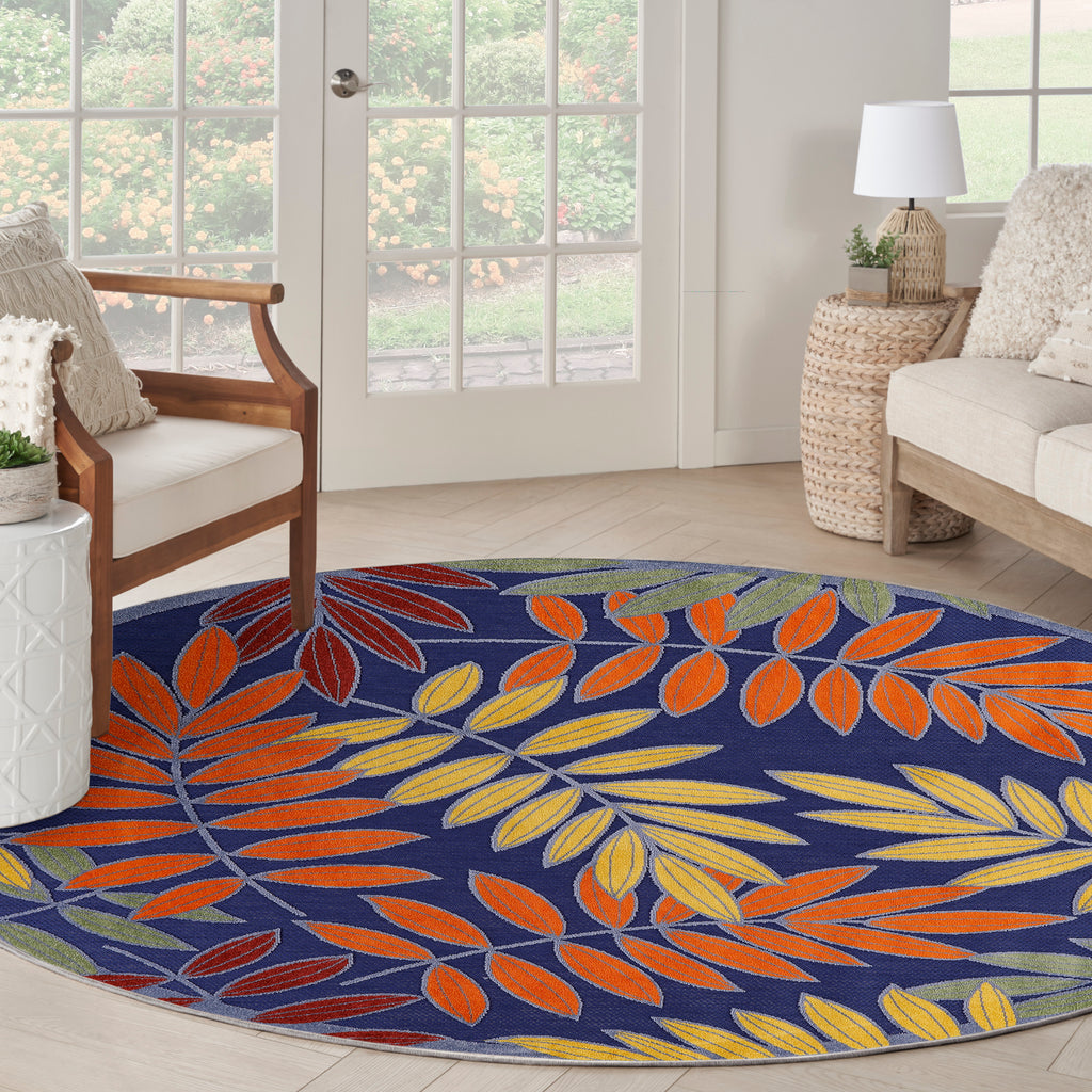 nourison aloha alh18 navy multicolor rug