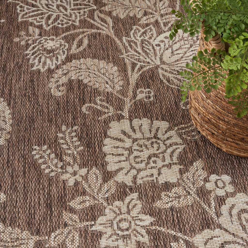 nourison garden oasis goa03 mocha rug