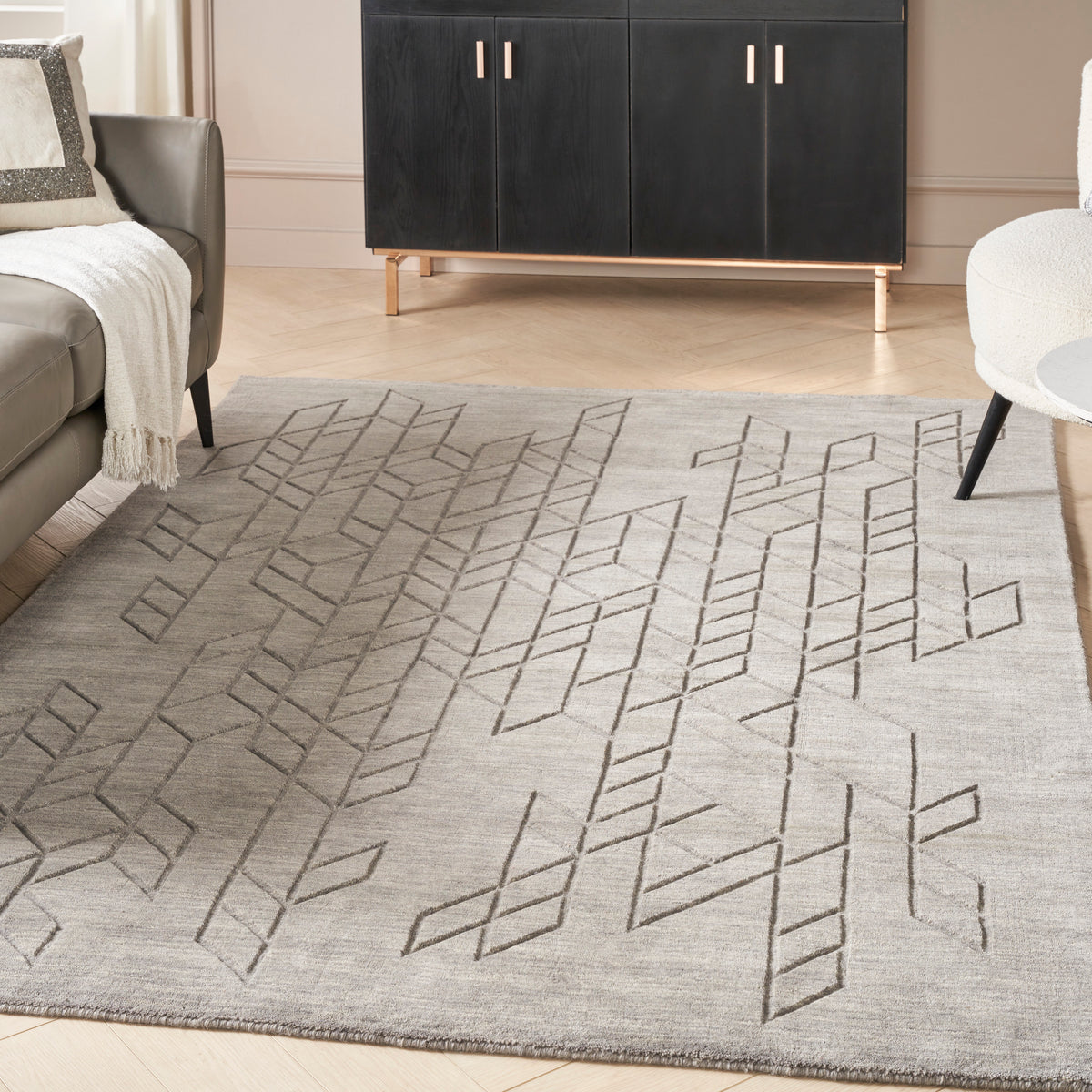nourison alessia ale01 grey rug
