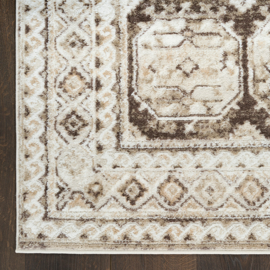 nourison dekor dek01 ivory brown rug