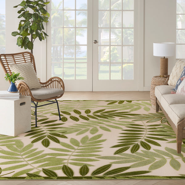 nourison aloha alh18 ivory green rug