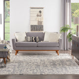 nourison silk shadows sha19 ivory grey rug