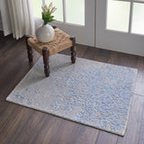 nourison silk shadows sha18 grey blue rug