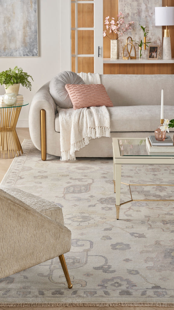 nourison aldora ald14 ivory grey rug
