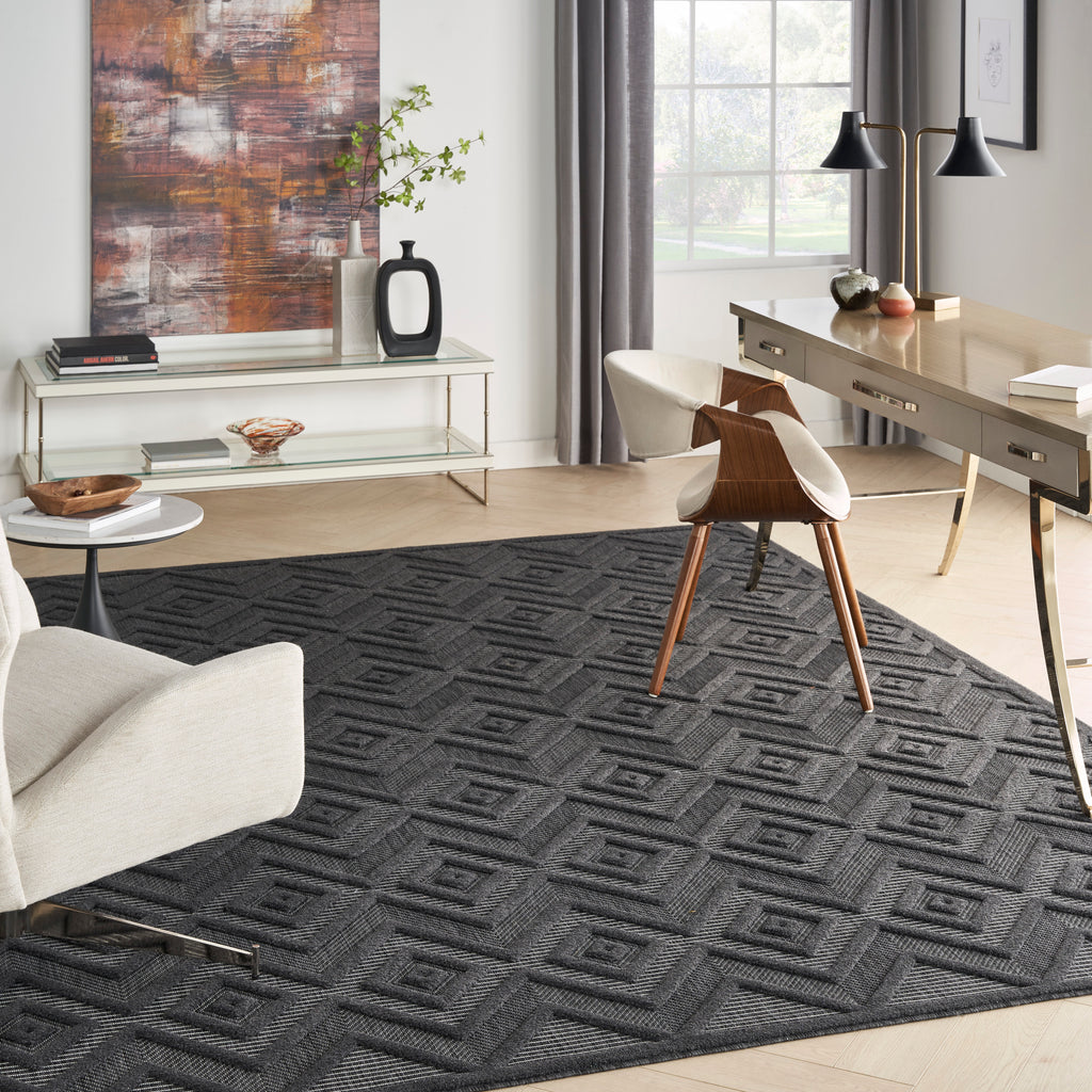 nourison versatile nrv01 charcoal black rug