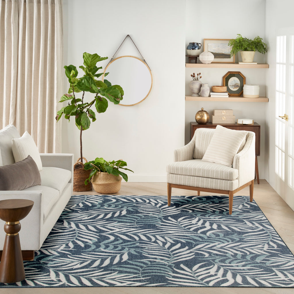 nourison garden oasis goa01 navy rug