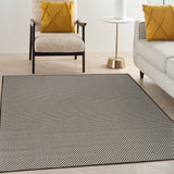 nourison courtyard cou01 black white rug