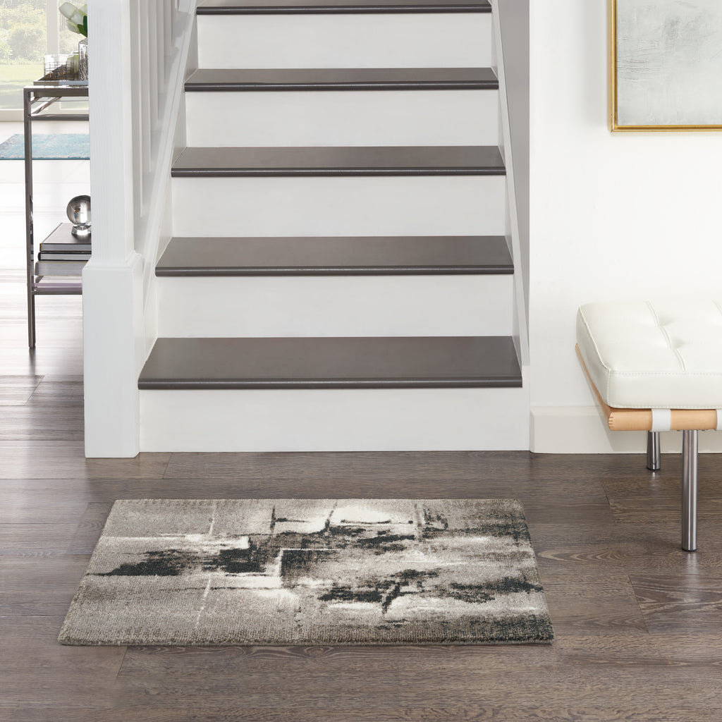 nourison twilight twi30 grey ivory black rug
