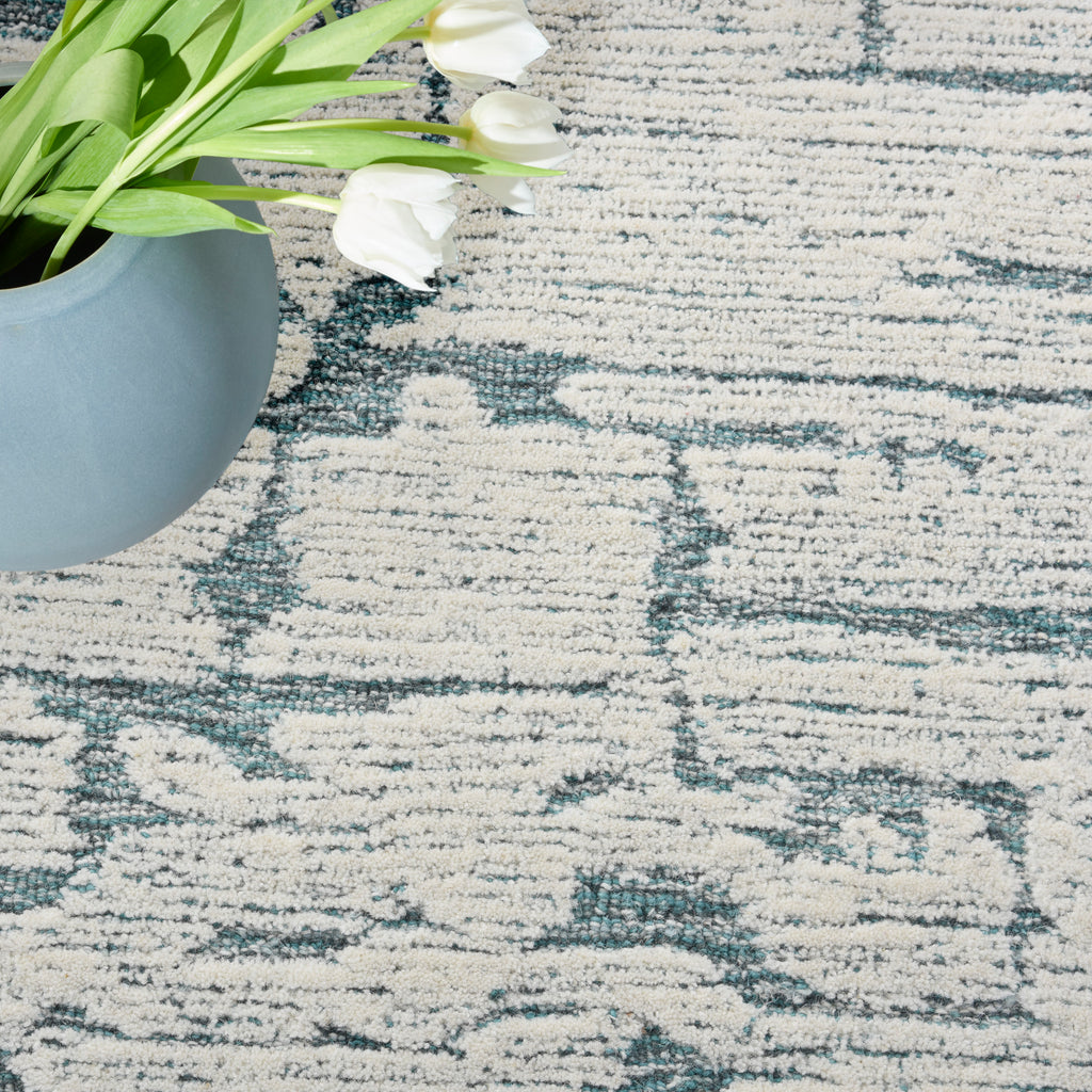 nourison ck009 sculptural scl01 teal rug